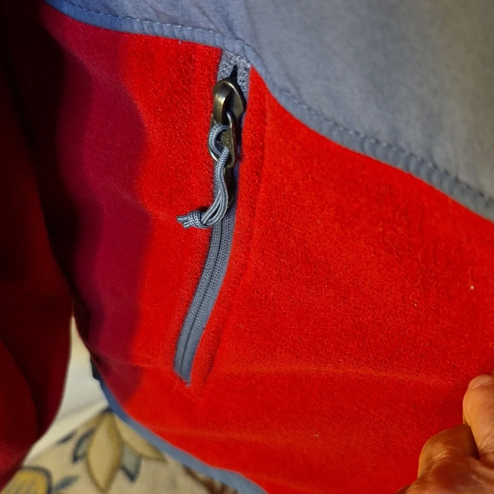 The North Face Men's Red &Gray Full ZipJacketUpper Zip Pckt& 2sidePckt Zip(1997)